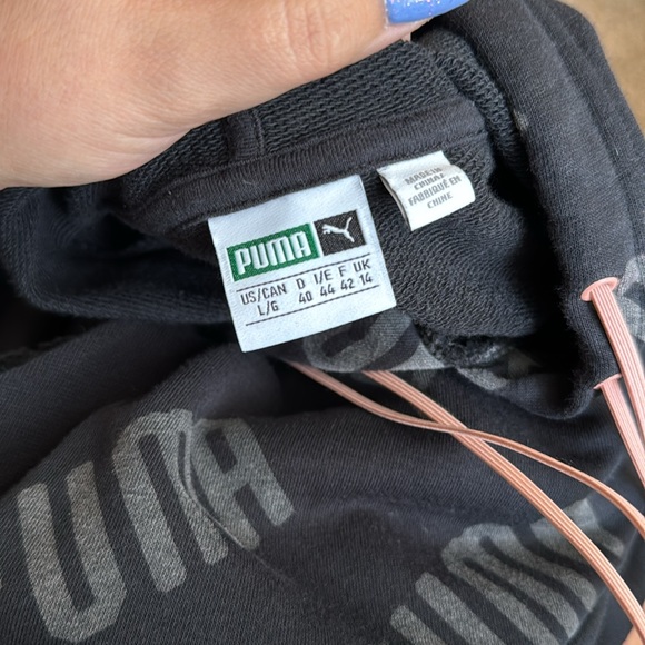 Puma En Pointe black, cold shoulder athletic sweatshirt Dress, size large - Picture 10 of 11